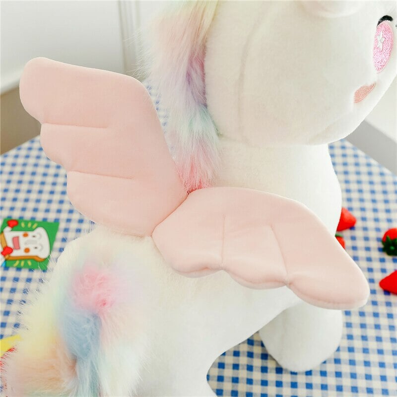 White Dreamy Unicorn Pony Plushie-Enchanted peach