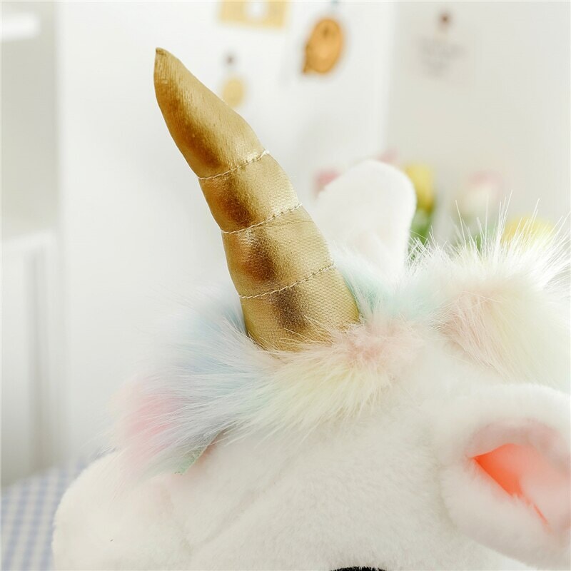 White Dreamy Unicorn Pony Plushie-Enchanted peach