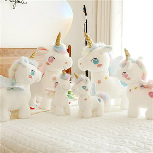 White Dreamy Unicorn Pony Plushie-Enchanted peach