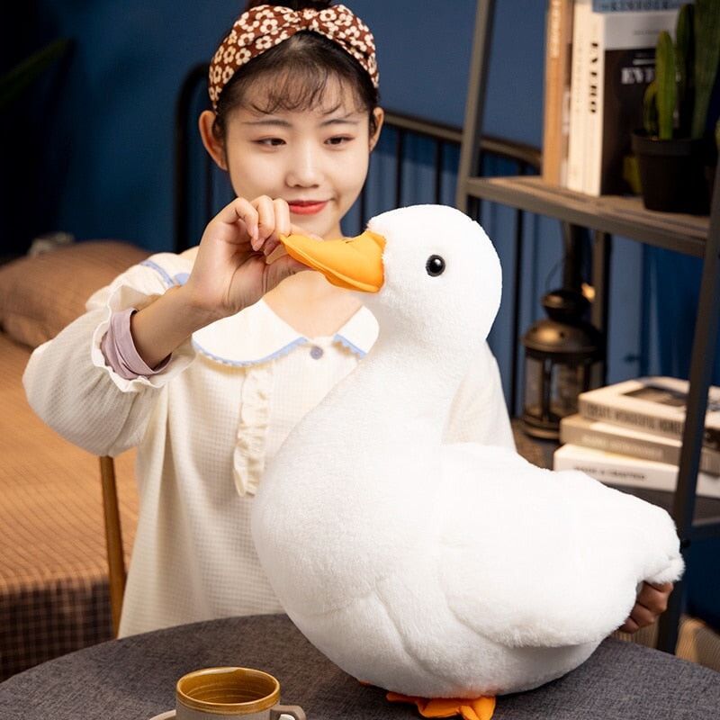 White Duck Plushie-Enchanted peach