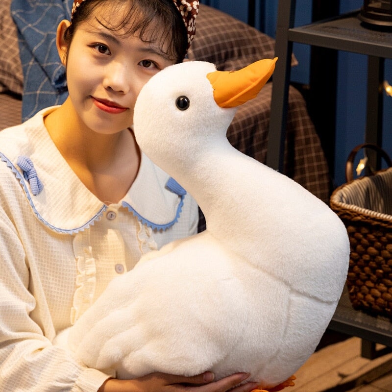 White Duck Plushie-Enchanted peach