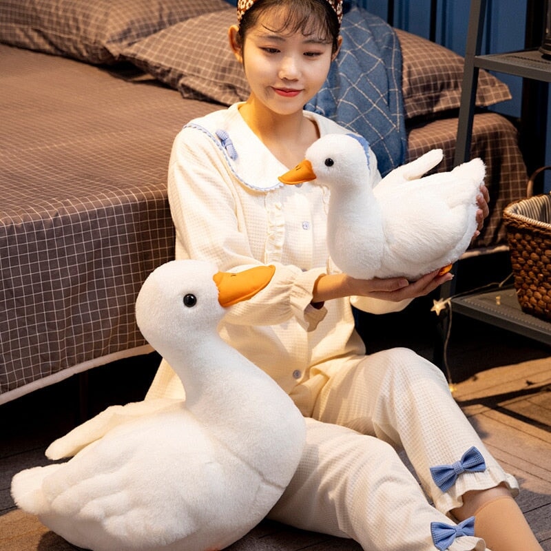 White Duck Plushie-Enchanted peach