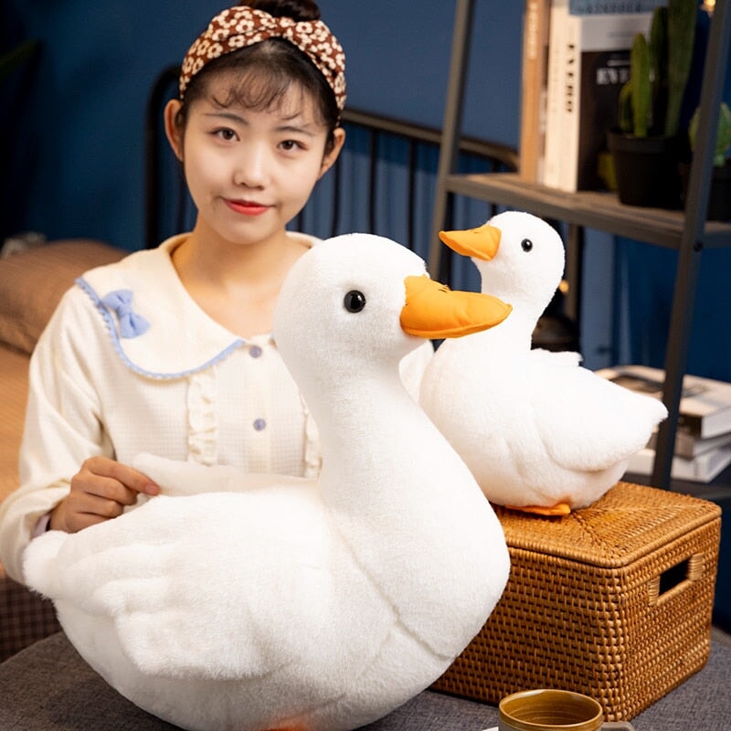 White Duck Plushie-Enchanted peach