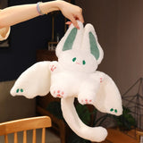 White Kawaii Fluffy Bat Plushie-Enchanted peach