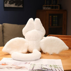 White Kawaii Fluffy Bat Plushie-Enchanted peach