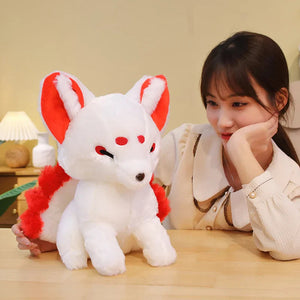 White Nine-Tailed Fox Plushies-Enchanted peach