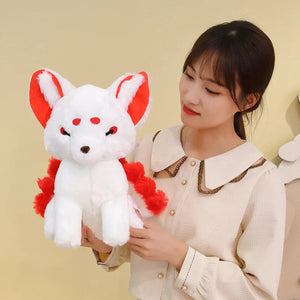 White Nine-Tailed Fox Plushies-Enchanted peach