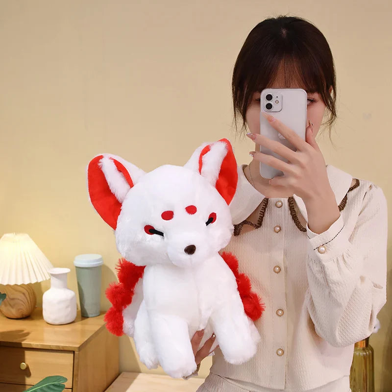 White Nine-Tailed Fox Plushies-Enchanted peach