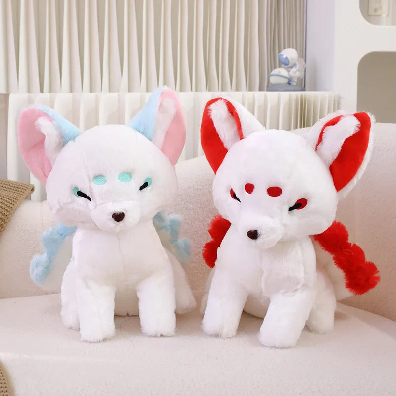 White Nine-Tailed Fox Plushies-Enchanted peach