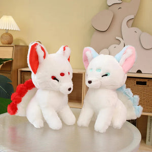 White Nine-Tailed Fox Plushies-Enchanted peach