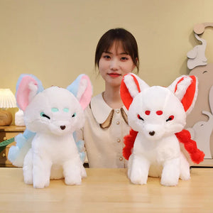 White Nine-Tailed Fox Plushies-Enchanted peach