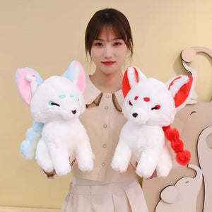 White Nine-Tailed Fox Plushies-Enchanted peach