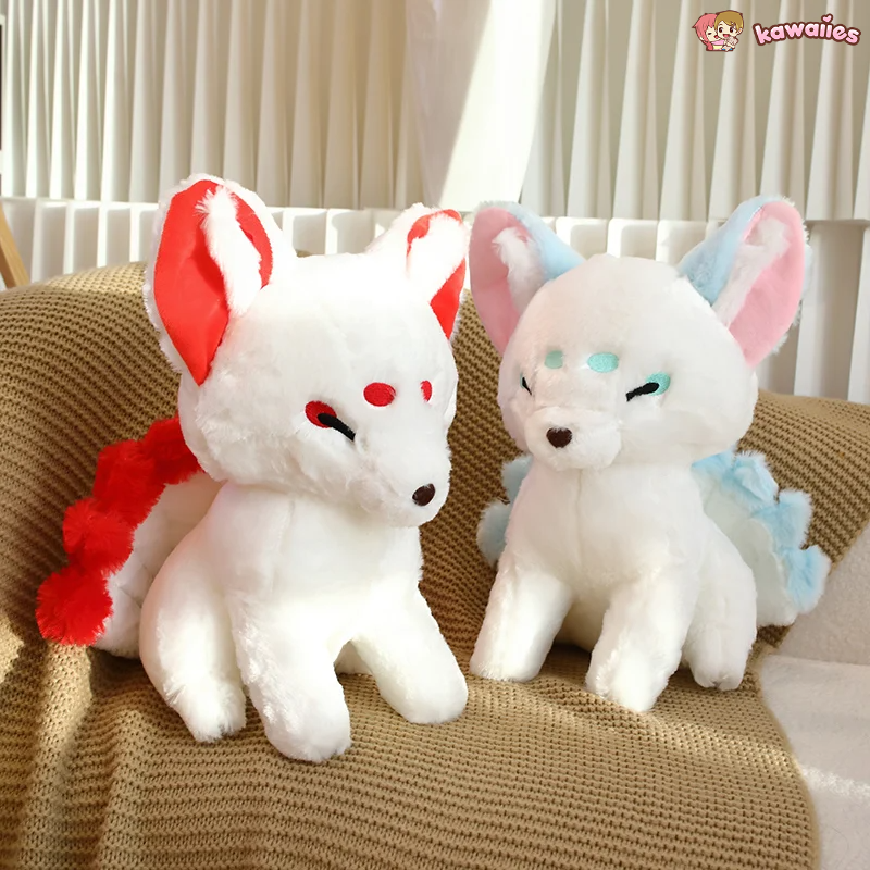 White Nine-Tailed Fox Plushies-Enchanted peach