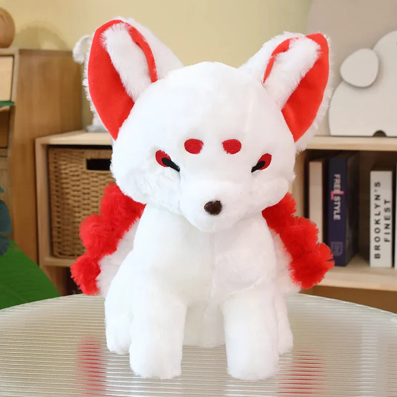 White Nine-Tailed Fox Plushies-Enchanted peach