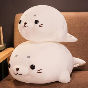 White Seal Plushies-Enchanted peach