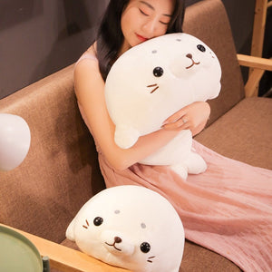 White Seal Plushies-Enchanted peach