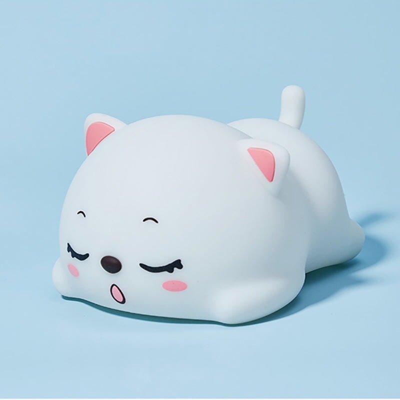 Yawning Cat LED Night Light-Enchanted peach