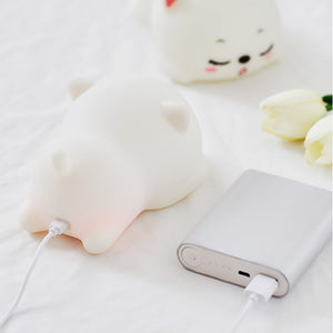 Yawning Cat LED Night Light-Enchanted peach