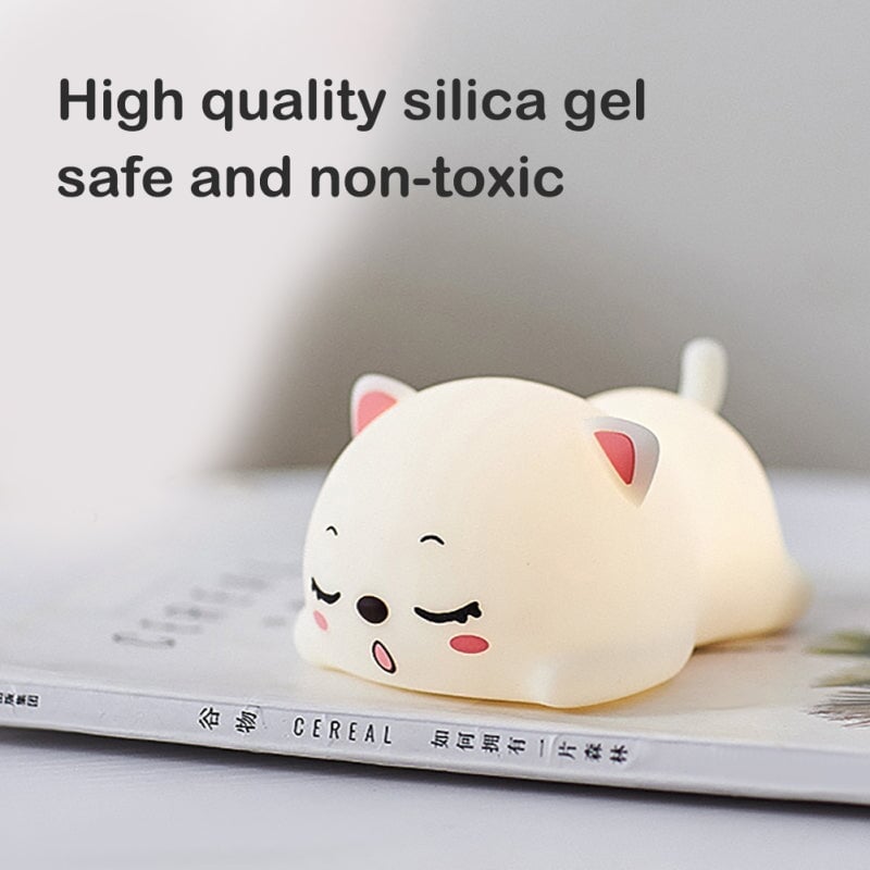 Yawning Cat LED Night Light-Enchanted peach