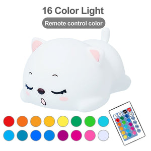 Yawning Cat LED Night Light-Enchanted peach