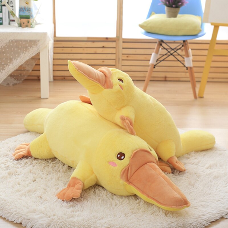 Yellow Kawaii Long Snuggly Platypus Plushie-Enchanted peach