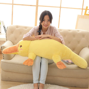 Yellow Kawaii Long Snuggly Platypus Plushie-Enchanted peach