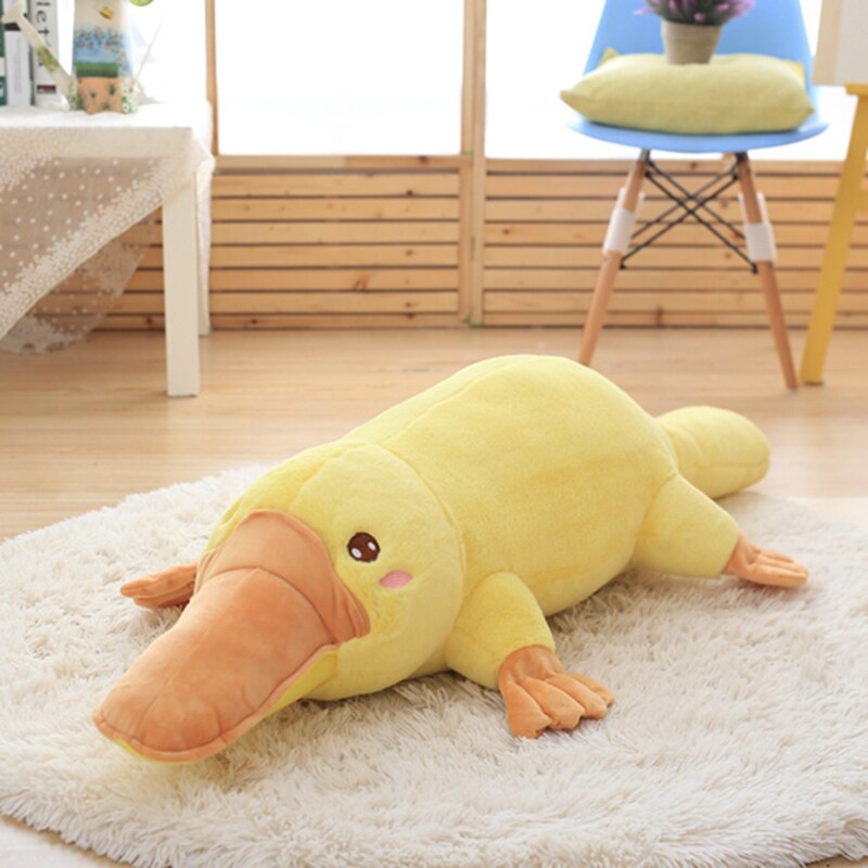 Yellow Kawaii Long Snuggly Platypus Plushie-Enchanted peach