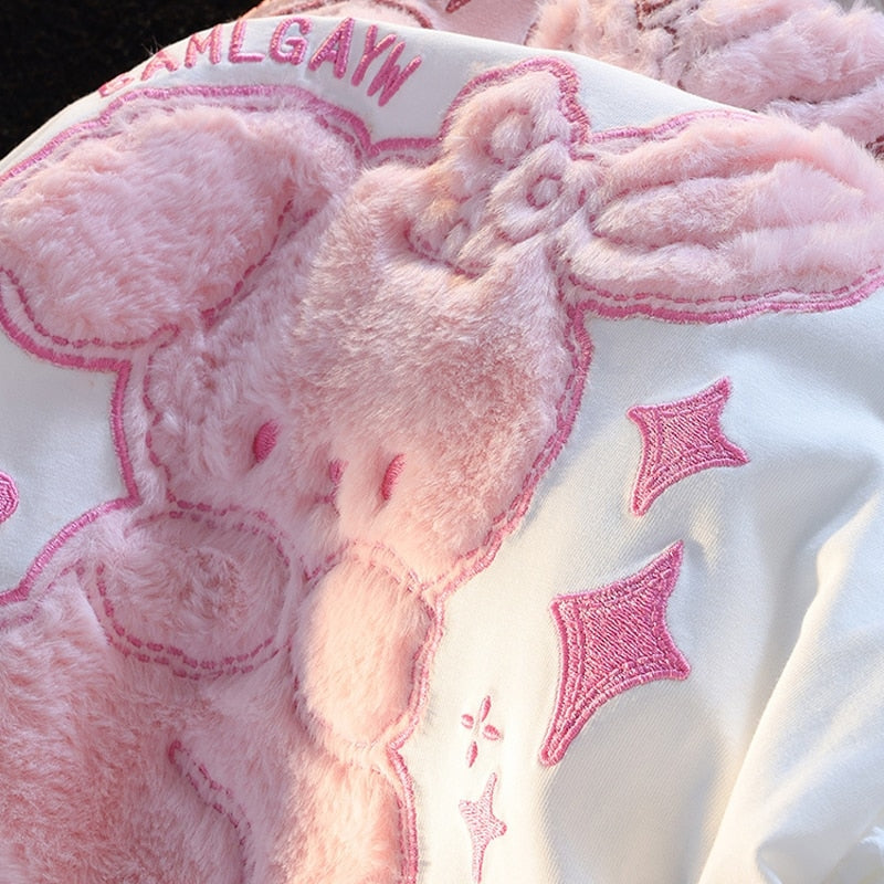 Pink Bunny Fluffy Tee