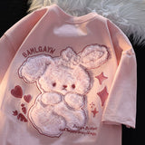 Pink Bunny Fluffy Tee