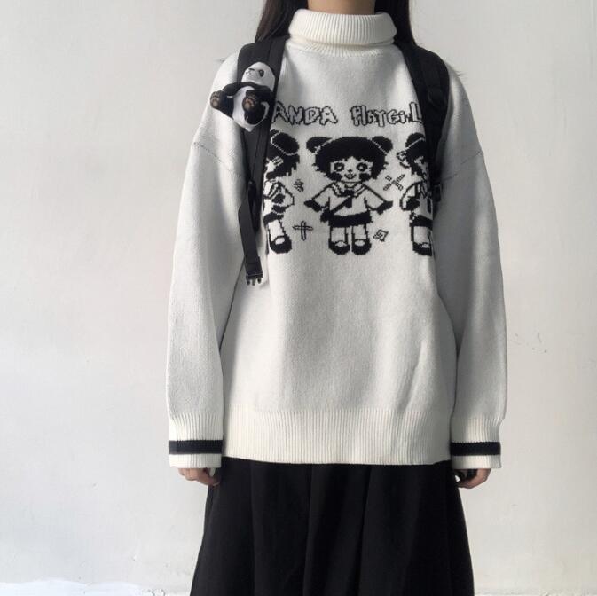 Gothic Panda Knit Turtleneck