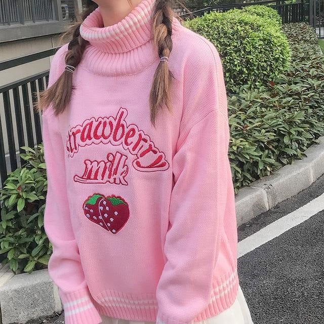 Strawberry Milk Knit Sweater