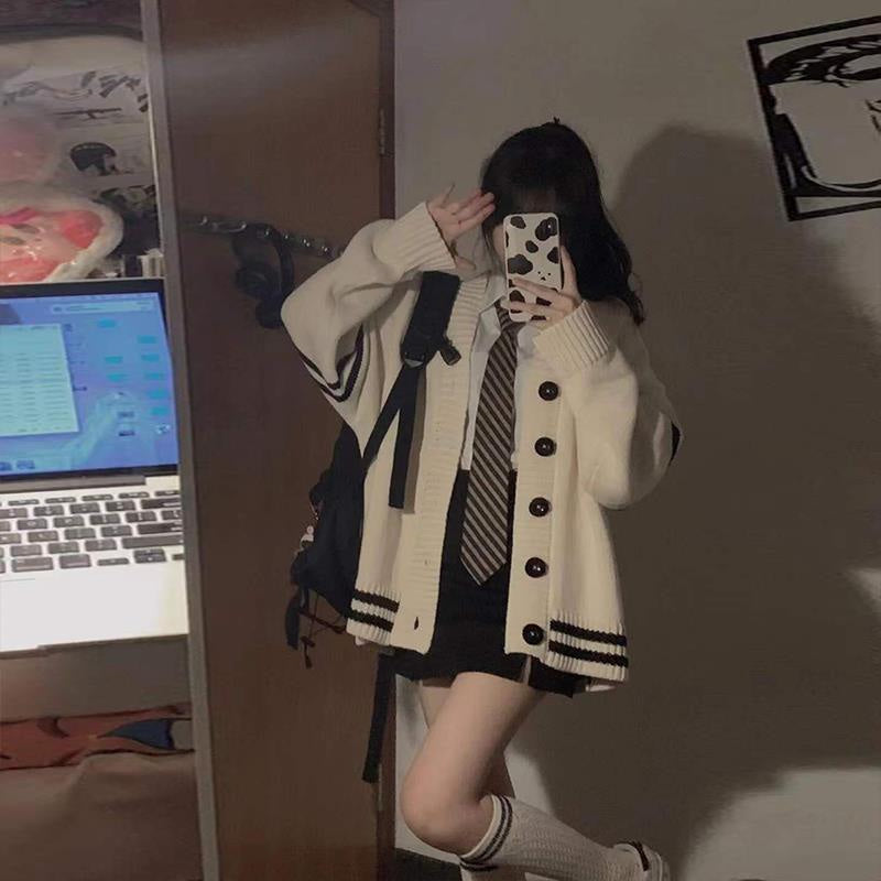 Oversized Academia Knit Cardigan