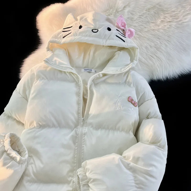 White Kitty Bomber Jacket